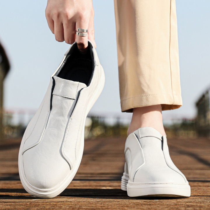 Brown men's versatile low-top sneakers. Classic style, comfortable everyday shoes.