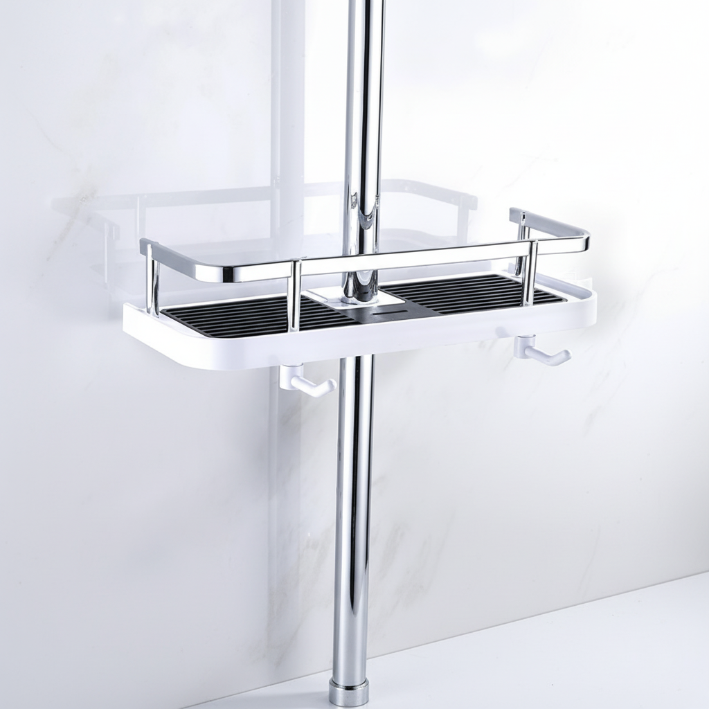 Griplyst no-drill shower shelf with suction cups, perfect for bathroom storage and decor