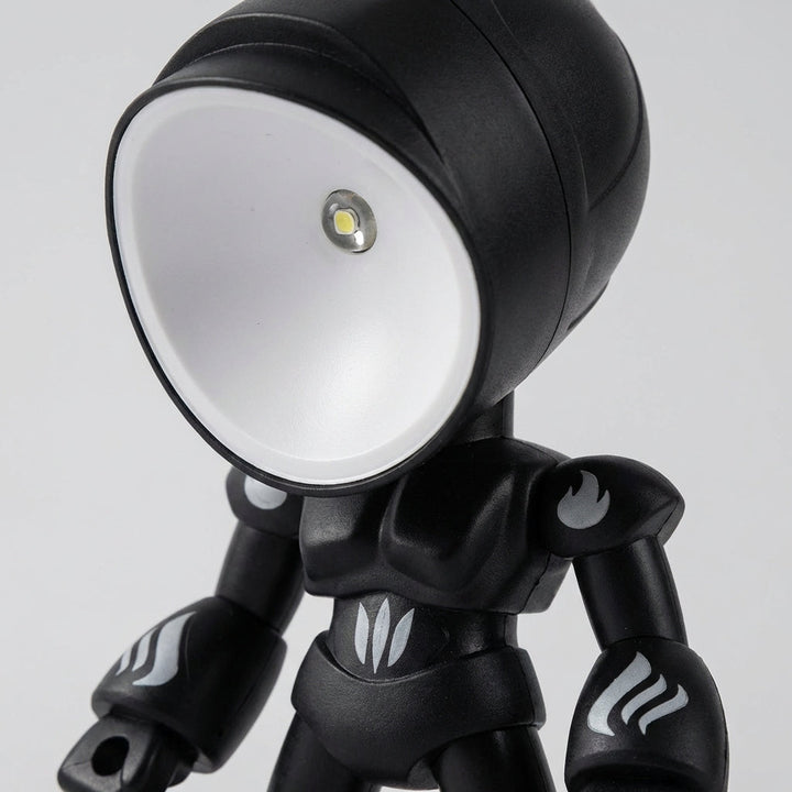 Children's white robot lamp, a cute Luminobot for nursery decor and bedside reading. LED light.