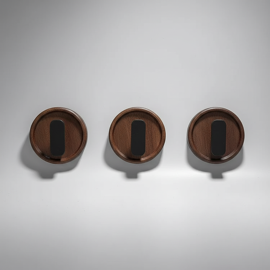 Durable no-drill wall hooks in white, offering a sleek and easy home organization solution
