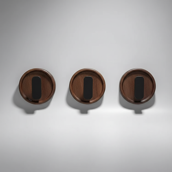 Durable no-drill wall hooks in white, offering a sleek and easy home organization solution