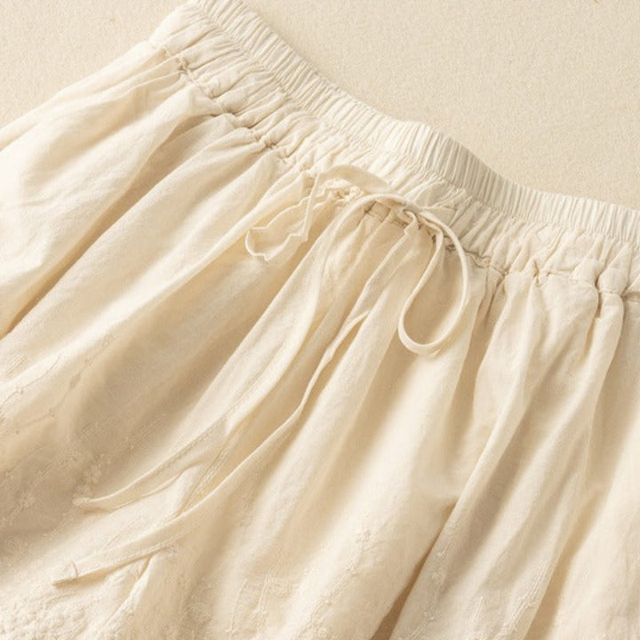 Versatile women's summer shorts: drawstring waist, lace trim, comfortable for beach, vacation, or casual outings.