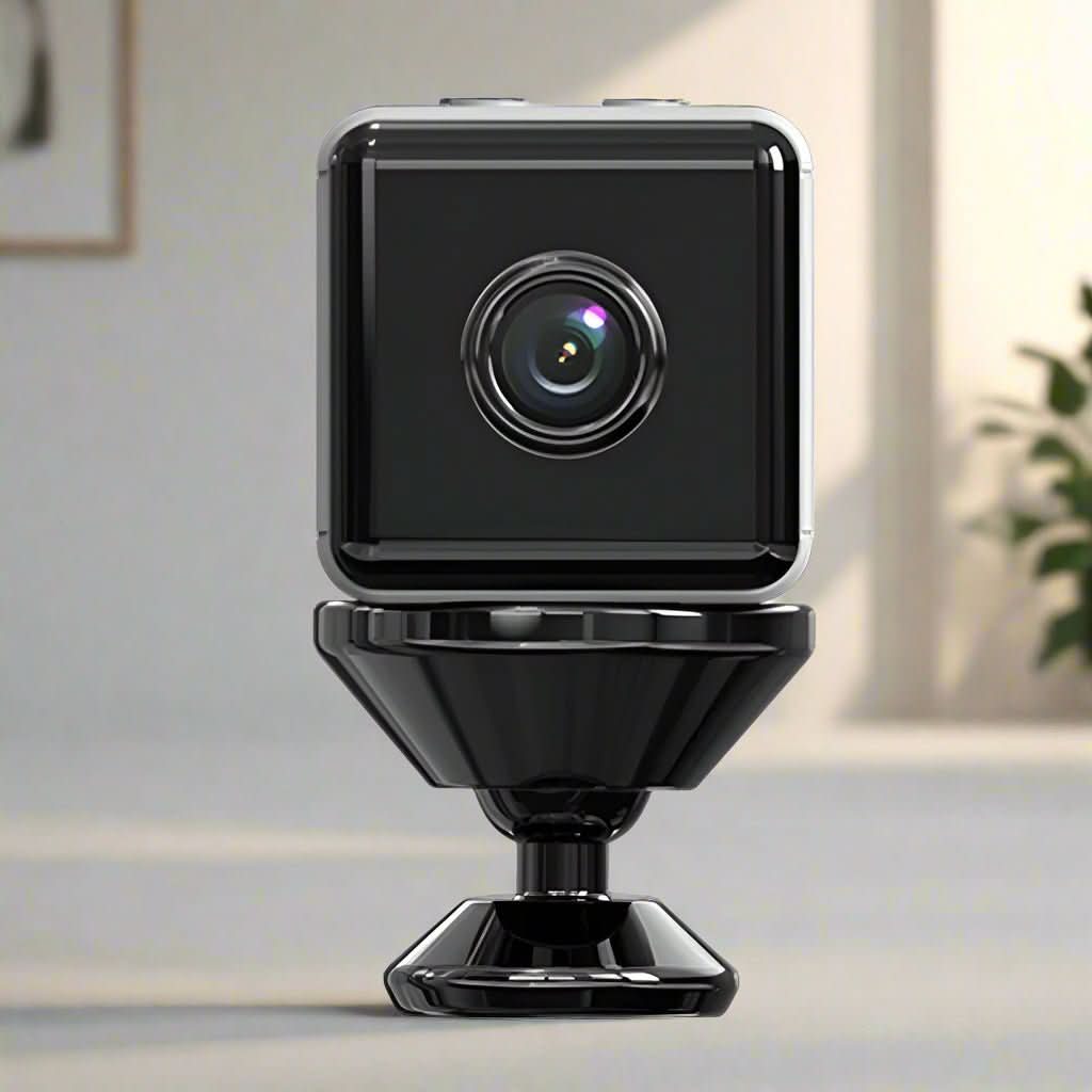 Wireless 1080P mini security camera with app control for discreet home surveillance.