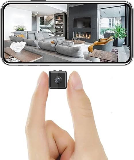 Mini WiFi security camera, 1080P HD, ideal for indoor/outdoor home monitoring.