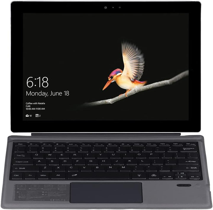 Portable backlit Bluetooth keyboard for Surface Pro, enhancing productivity on the go