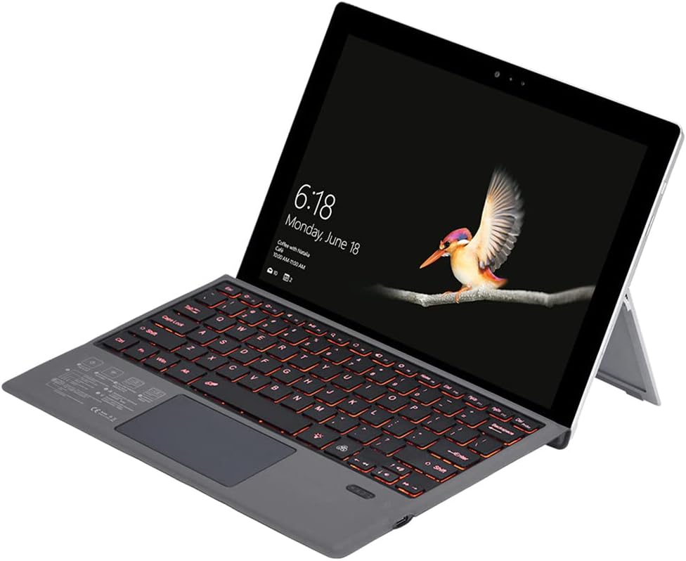 Thin & lightweight Bluetooth keyboard with backlight and touchpad, perfect for Surface Pro