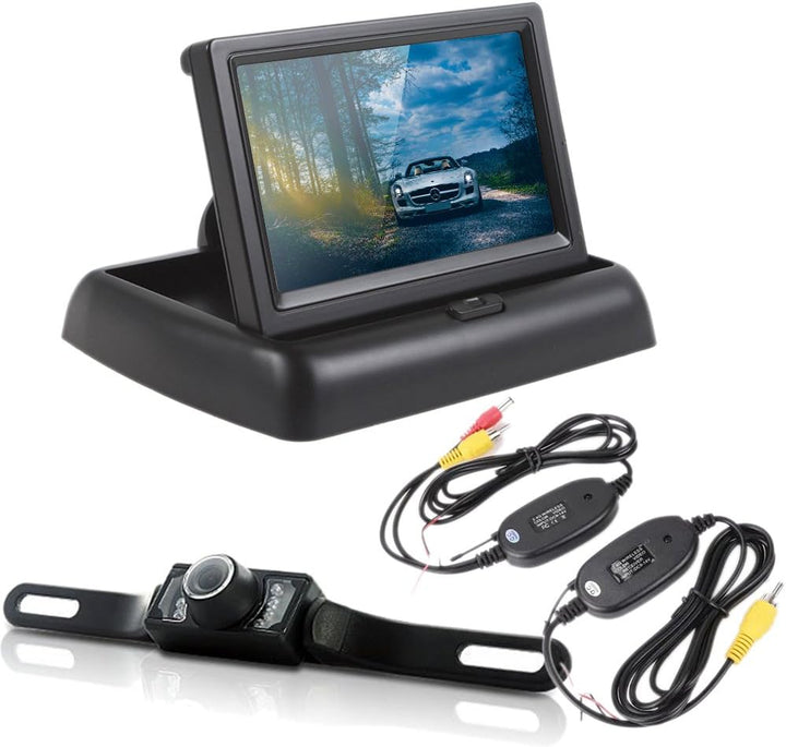 Wireless car reversing camera system with 4.3" LCD monitor for safe parking