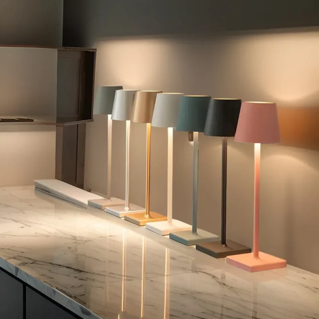 Cordless Dimmable LED Table Lamp, contemporary style, enhancing any room or patio with soft light