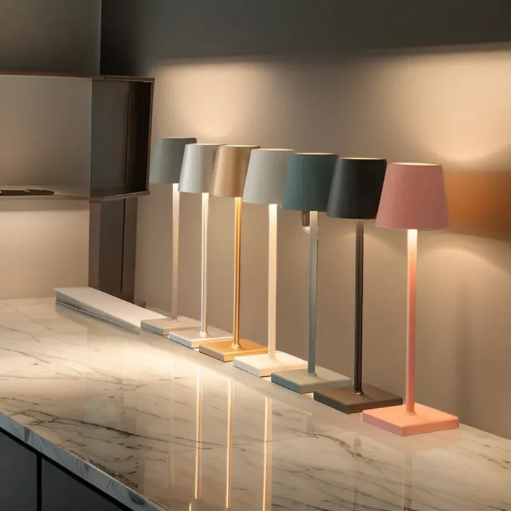 Cordless Dimmable LED Table Lamp, contemporary style, enhancing any room or patio with soft light