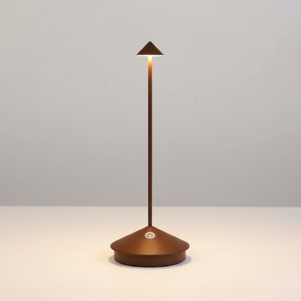 Stylish wireless LED table lamp, dimmable and portable, for modern indoor outdoor living