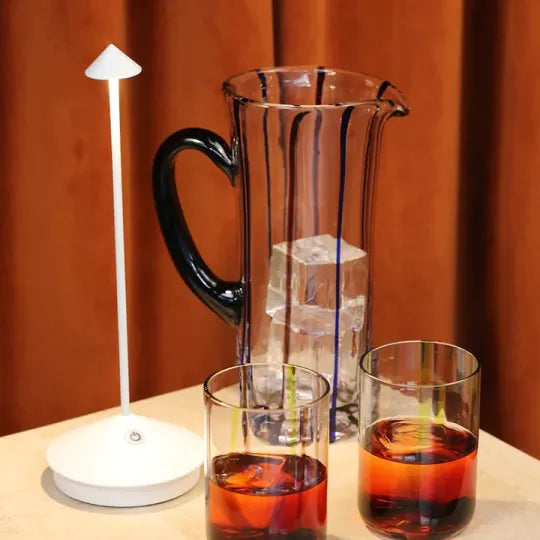 Modern wireless LED table lamp, dimmable light for cozy indoor or outdoor evenings