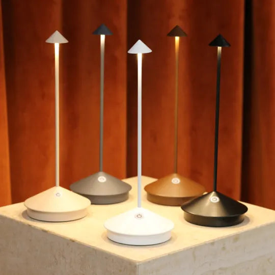 Dimmable LED lamp, wireless and portable for effortless indoor/outdoor lighting decor