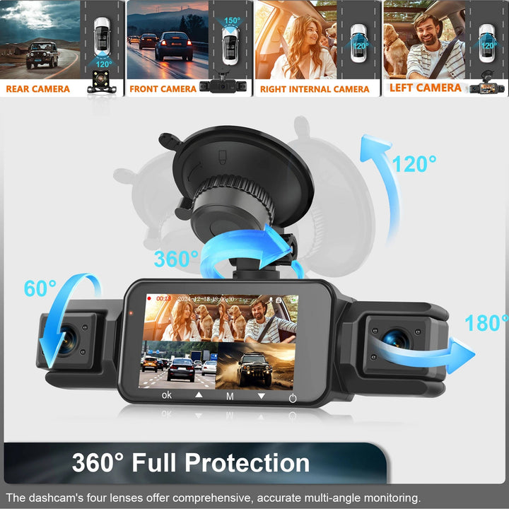 Wireless front & rear car camera system with mobile app connectivity for easy control.