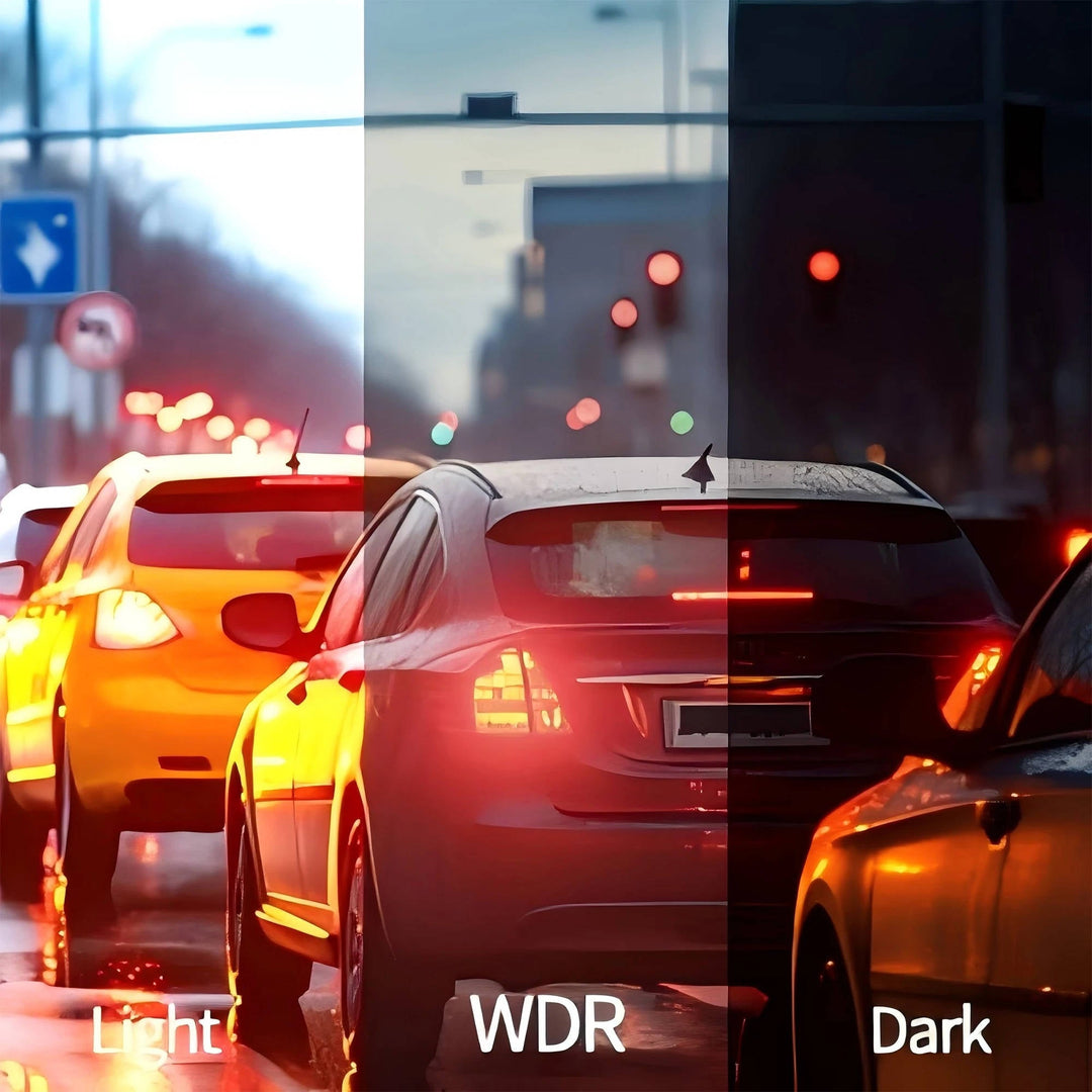 Parking monitor wireless dash cam with G-sensor. Front & rear vehicle security, auto recording.