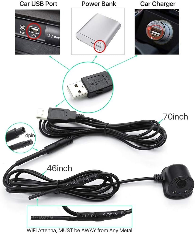 RoadMate wireless car camera providing clear rear view for parking
