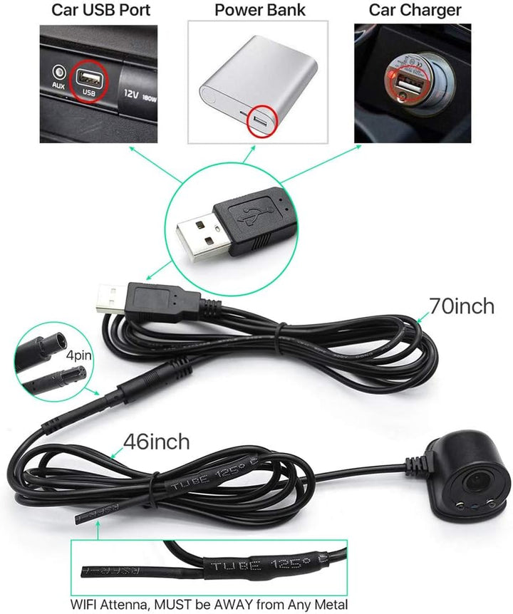 RoadMate wireless car camera providing clear rear view for parking