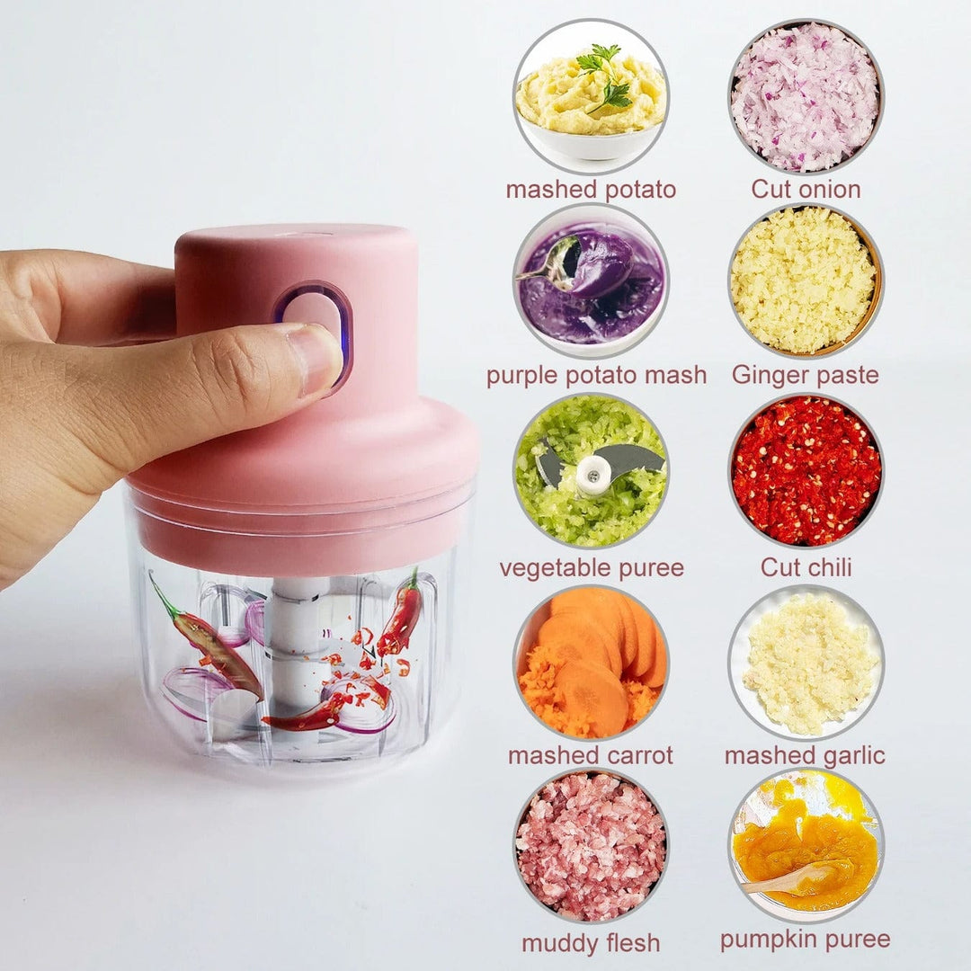 Sleek wireless kitchen food processor, a portable electric mincer for efficient chopping & blending.