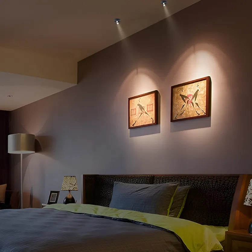 Two LumaSpot wireless LED accent lights providing balanced illumination for home decor.