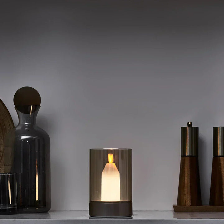 Ambient lighting with a wireless LED candle lamp, showcasing its versatile placement