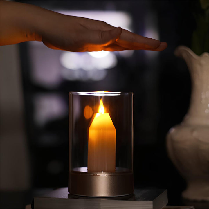Portable LumiCandle LED lamp, elegant design, ideal for mood lighting and decoration