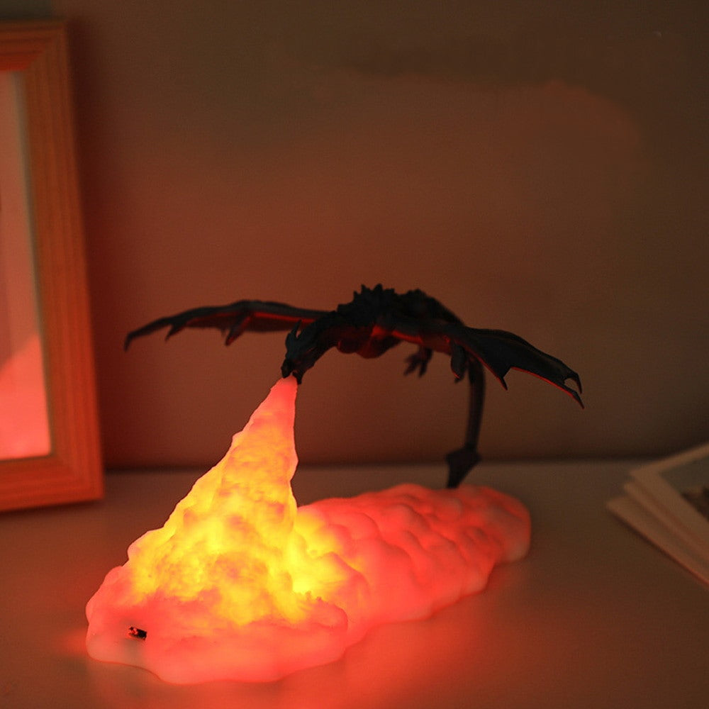Mythical dragon LED lamp, wireless and ambient, perfect for bedroom or any room decor.