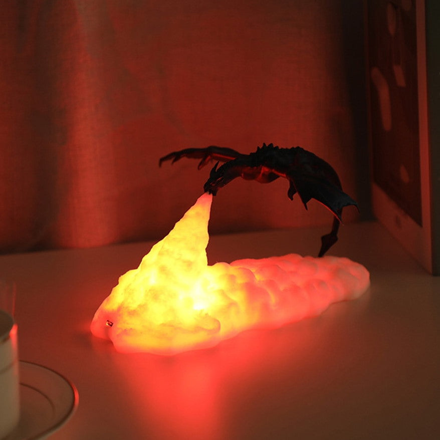 Enchanting PyroGlow wireless dragon lamp, a fantasy-themed LED light for atmospheric lighting.