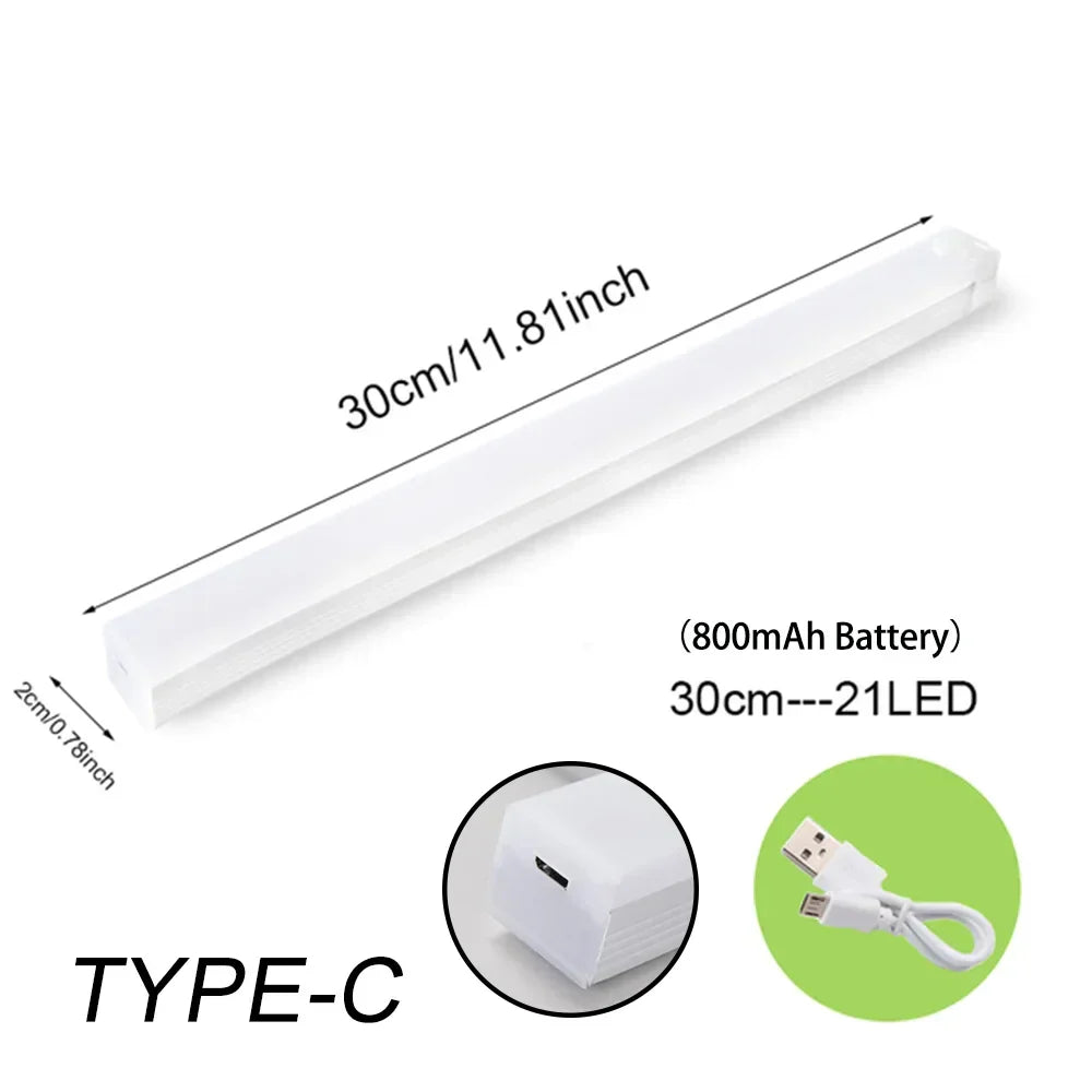 Portable wireless LED night light with motion sensor & USB rechargeable battery. Ideal smart lighting for any room.