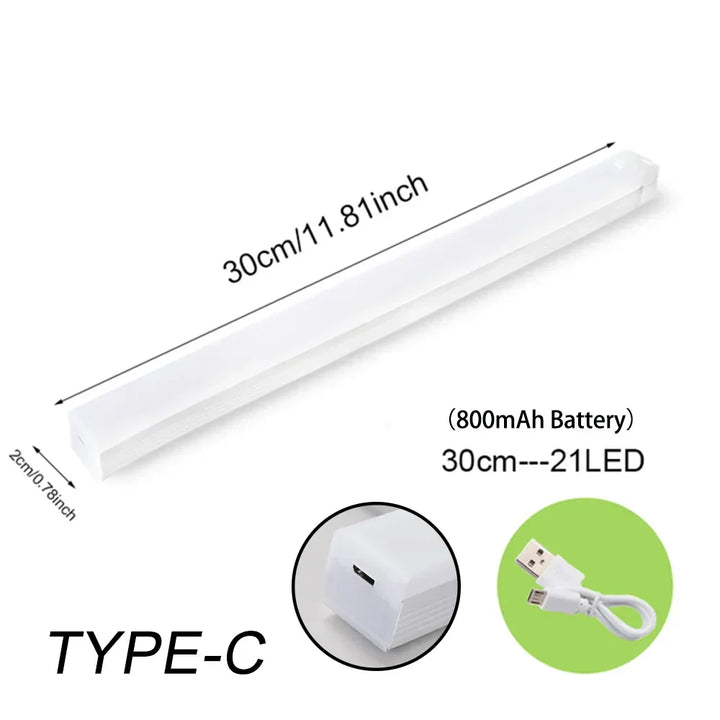 Portable wireless LED night light with motion sensor & USB rechargeable battery. Ideal smart lighting for any room.