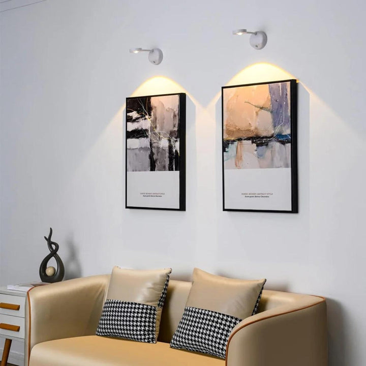 Battery-powered wireless LED wall light, easy to install, with motion detection for home.