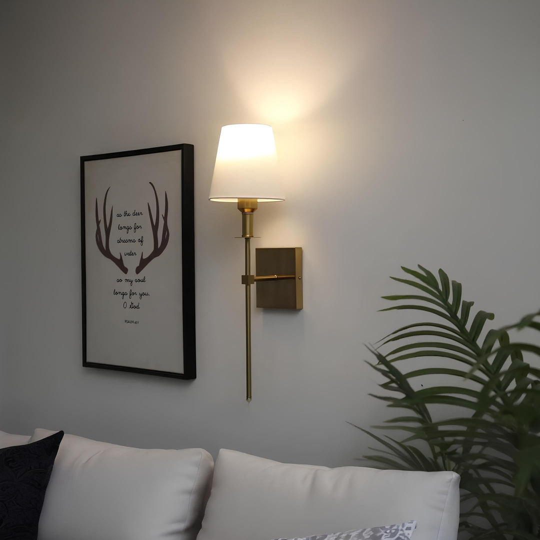 View of a modern home featuring the LumaElegance luxury wireless LED wall lamp.