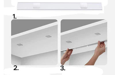 Rechargeable LED closet light with motion sensor for automatic illumination in dark spaces