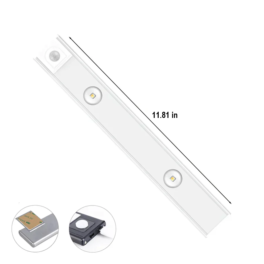 Decorative rechargeable LED strip light for home cupboards, featuring intelligent motion detection