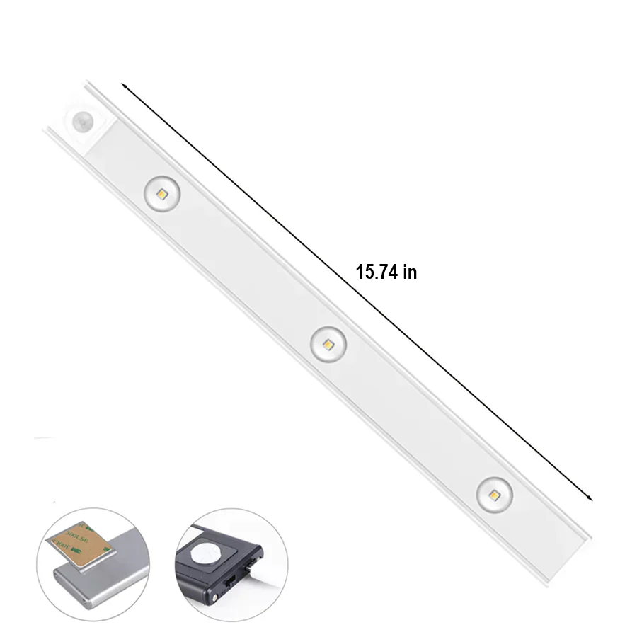 Wireless LED cabinet lighting with long-lasting battery, providing convenient illumination for any home area