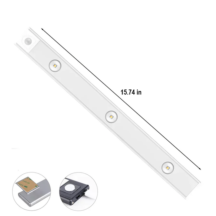 Wireless LED cabinet lighting with long-lasting battery, providing convenient illumination for any home area