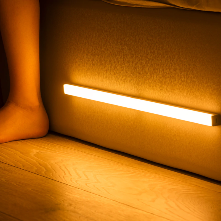 Wireless motion sensor LED light bar for under cabinet lighting, providing bright, energy-efficient illumination.