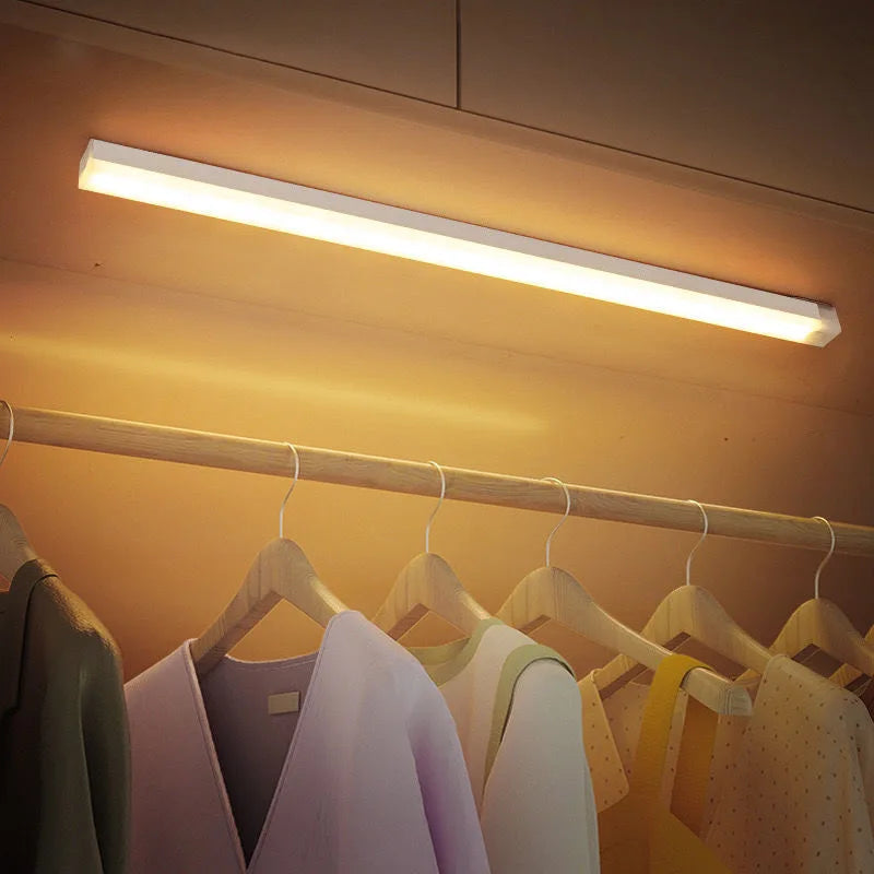 Wireless motion sensor LED light for under cabinet, closet, or kitchen. Energy-efficient & rechargeable.