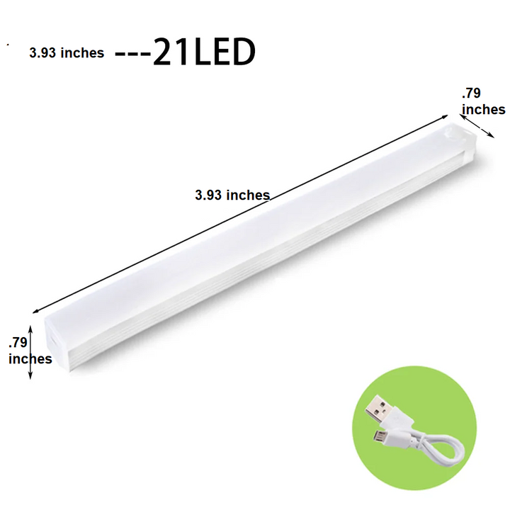 USB rechargeable motion sensor LED light, perfect for under cabinet, closet, or as a portable night lamp.