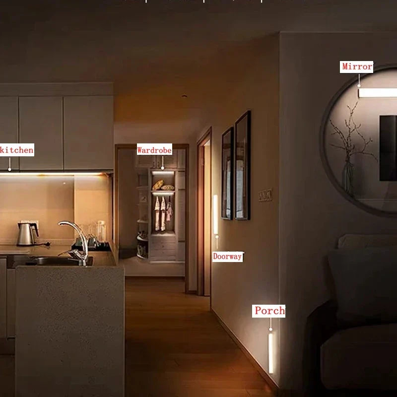 Energy-efficient wireless LED lamp with smart motion detection. Ideal for home lighting, under cabinet or stairs.
