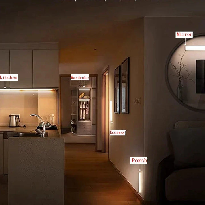 Energy-efficient wireless LED lamp with smart motion detection. Ideal for home lighting, under cabinet or stairs.