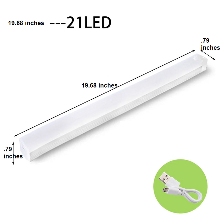 Sleek wireless motion sensor LED bar for dark closets, hallways, or pantries. Provides smart night lighting.