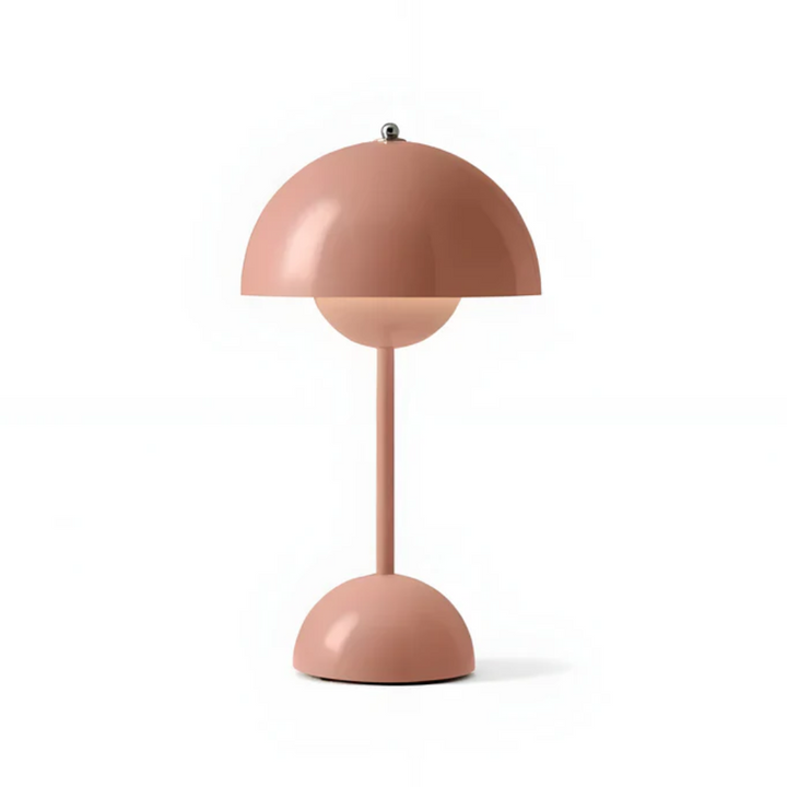 Wireless portable LED table lamp with adjustable lighting, modern design for ambient home decor.