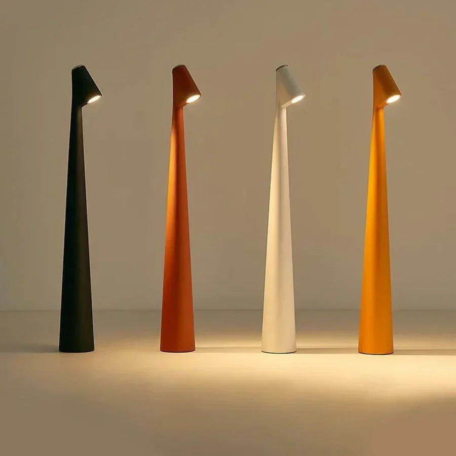 Wireless portable table lamp providing soft ambient home lighting. Perfect for any room.