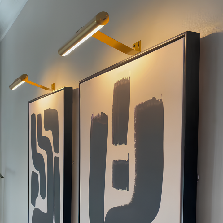 Home decor accent: LumeArt wireless art light highlighting a wall-mounted photograph