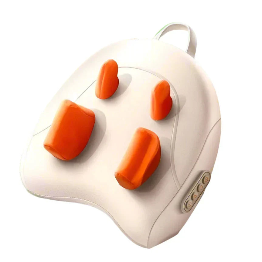 Wireless Shiatsu Massage Pillow with Heat for neck, back, and legs, promoting muscle relaxation