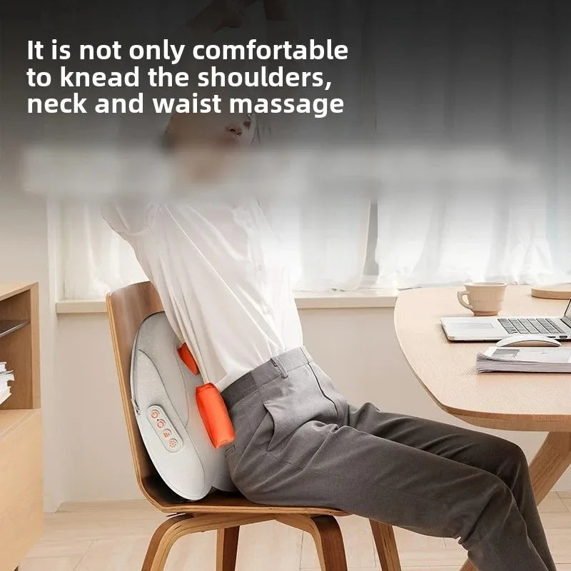Ergonomic rechargeable massage pillow with heat for effective muscle recovery