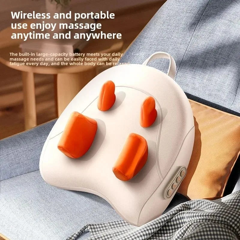 Versatile wireless Shiatsu massager with heat, perfect for at-home relaxation and pain relief