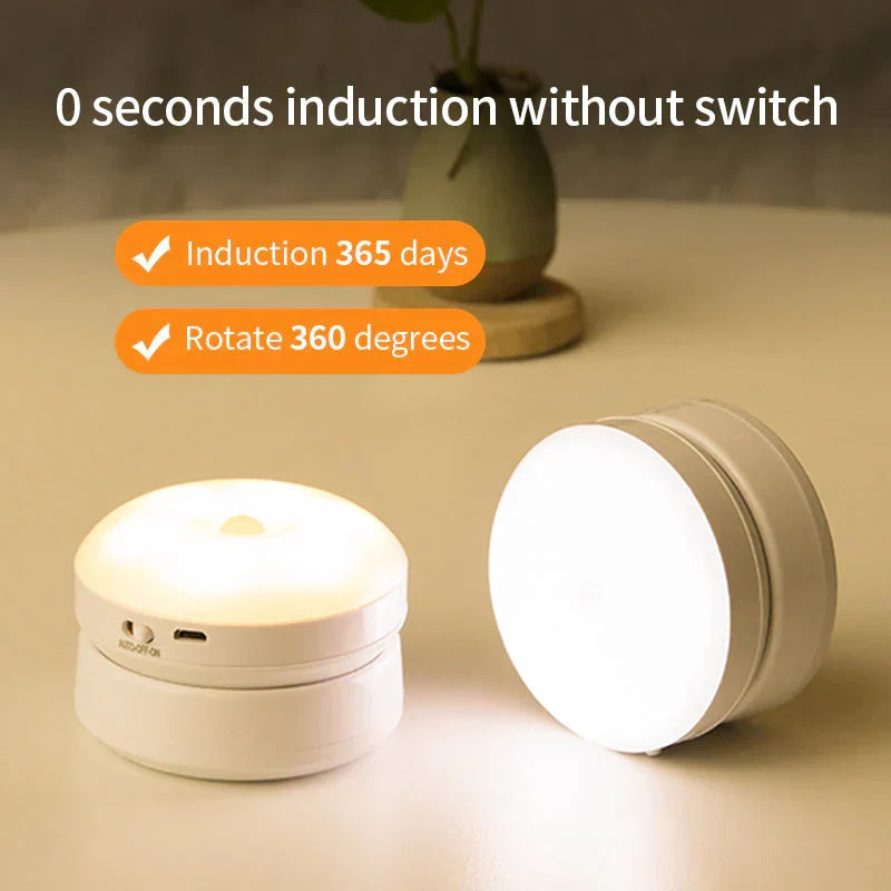 Wireless motion sensor night light, automatic LED for home safety & convenient hallway illumination.