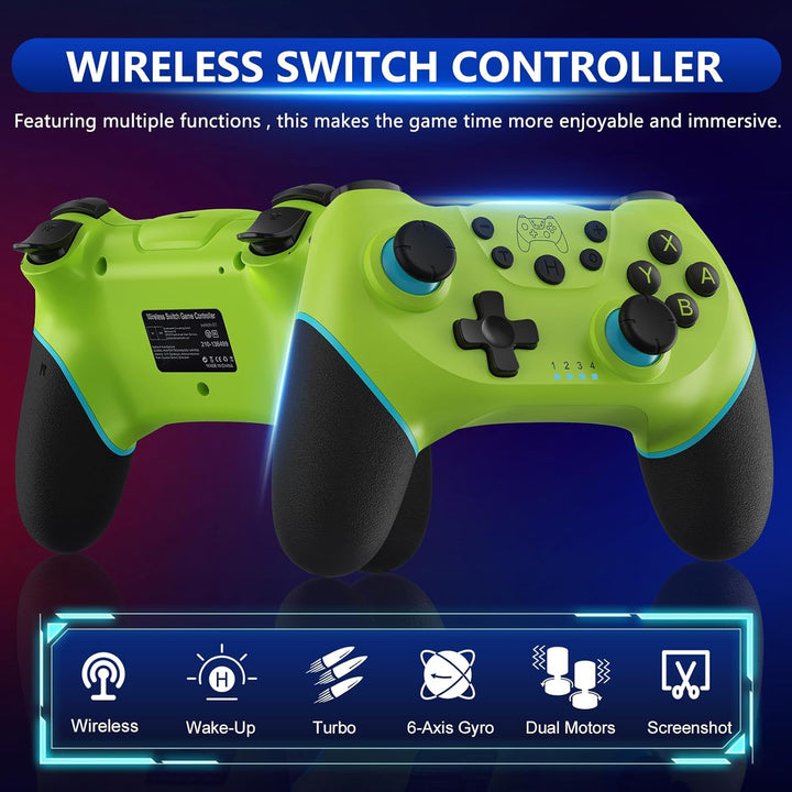Ergonomic wireless Switch controller for seamless gaming, PC compatibility, Hall Effect sensors