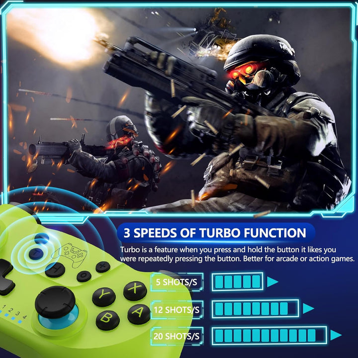 Hall Effect joystick wireless controller for Nintendo Switch and Windows PC, with turbo mode