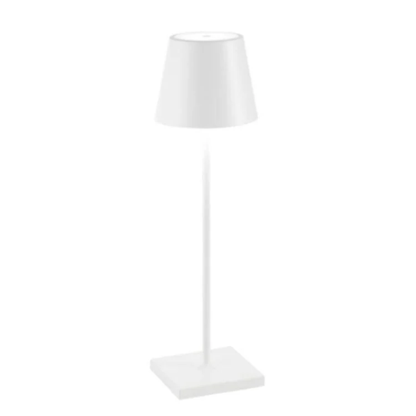 Rechargeable LumiFlex LED lamp, ideal for bedroom nightstand or office desk lighting.